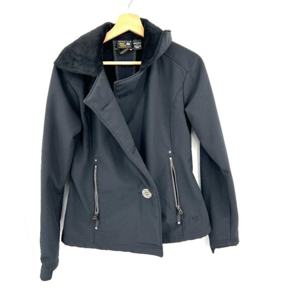 Mountain Hardwear‎ double breasted soft shell faux fur lined jacket coat S READ